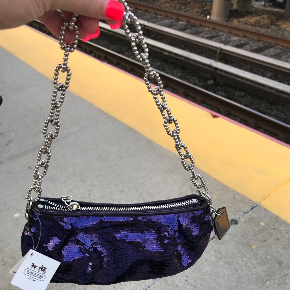 Purple sequin Coach purse